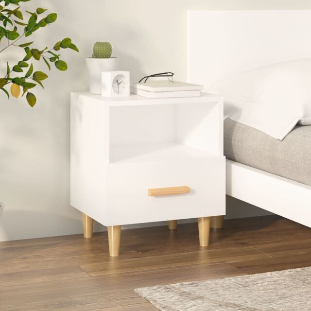 Berkfield Home Bedside Cabinet White 40x35x47 cm - Size: 40 x 35 x 47 cm - image 1