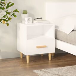 Berkfield Home Bedside Cabinet White 40x35x47 cm - Size: 40 x 35 x 47 cm - thumbnail 1