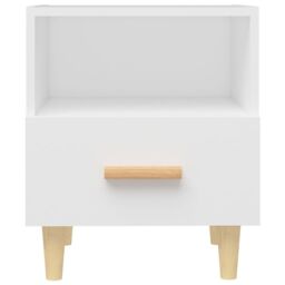 Berkfield Home Bedside Cabinet White 40x35x47 cm - Size: 40 x 35 x 47 cm - thumbnail 4