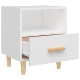 Berkfield Home Bedside Cabinet White 40x35x47 cm - Size: 40 x 35 x 47 cm - thumbnail 5