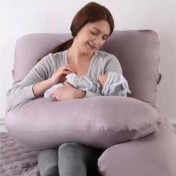 Havendro U Shaped Maternity Pregnancy Pillow wit Cover Sleeping Pillow in Grey - thumbnail 4