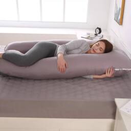 Havendro U Shaped Maternity Pregnancy Pillow wit Cover Sleeping Pillow in Grey - thumbnail 5