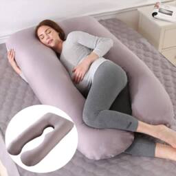Havendro U Shaped Maternity Pregnancy Pillow wit Cover Sleeping Pillow in Grey - thumbnail 1