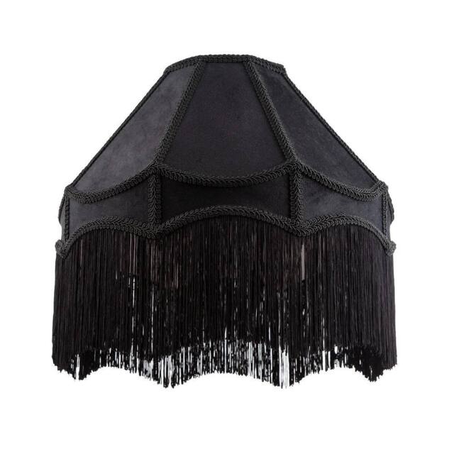 K LIVING Tassle 8 Inch Black Traditional Shade with Tassels - image 1