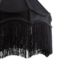 K LIVING Tassle 8 Inch Black Traditional Shade with Tassels - thumbnail 4
