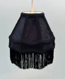 K LIVING Tassle 8 Inch Black Traditional Shade with Tassels - thumbnail 3