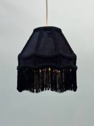 K LIVING Tassle 8 Inch Black Traditional Shade with Tassels - thumbnail 2