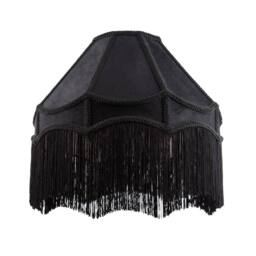 K LIVING Tassle 8 Inch Black Traditional Shade with Tassels