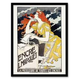 Artery8 L Marquet Ink Art Nouveau Advert Grasset Framed Wall Art Print in White - Size: A4 - thumbnail 1