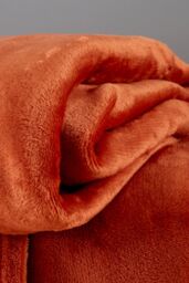 Catherine Lansfield 'Raschel Velvet Touch' Blanket Throw in Burnt Orange - Size: 130 cm x 170 cm - thumbnail 2