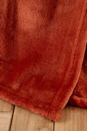 Catherine Lansfield 'Raschel Velvet Touch' Blanket Throw in Burnt Orange - Size: 130 cm x 170 cm - thumbnail 3