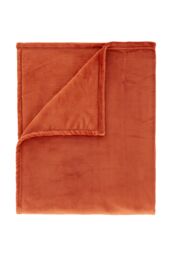 Catherine Lansfield 'Raschel Velvet Touch' Blanket Throw in Burnt Orange - Size: 130 cm x 170 cm - thumbnail 4