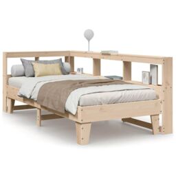 Berkfield Home Bookcase Bed without Mattress 90x190cm Solid Wood Pine in Brown - Size: 90x190 cm - thumbnail 2