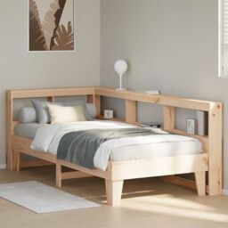 Berkfield Home Bookcase Bed without Mattress 90x190cm Solid Wood Pine in Brown - Size: 90x190 cm - thumbnail 4