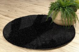 RugsX Dywaniki Łazienkowe Rug in Black - Size: 100 cm diameter - thumbnail 4