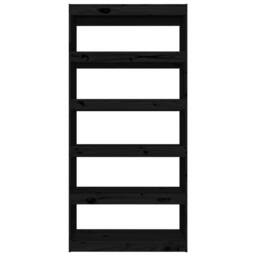 Berkfield Home Book Cabinet/Room Divider Black 80x30x167.4 cm Solid Wood Pine - thumbnail 5