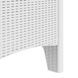 Berkfield Home Garden Chair Set of 2 White Plastic Rattan Style Standard - thumbnail 8