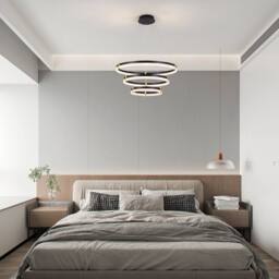 NIVOR 3 Rings 80cm Tiered Chandelie Dimmable LED Acrylic Crystal Pendant in Black - thumbnail 5