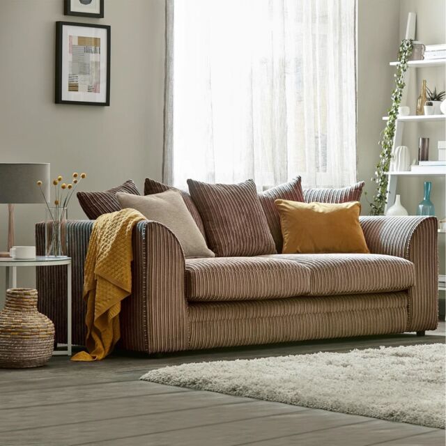 Snugg Furniture UK Limited Milo Jumbo Cord 3 Seater Sofa in Light Beige - image 1