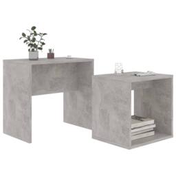 Berkfield Home Sturdy Coffee Table Set Concrete Grey 48x30x45 cm Engineered Wood - Size: 48 x 30 x 45 cm - thumbnail 1