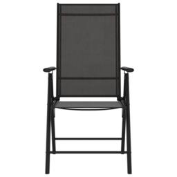 Berkfield Home 7 Piece Garden Dining Set Black Aluminium - thumbnail 5
