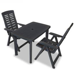 Berkfield Home 3 Piece Bistro Set Plastic Anthracite in Black