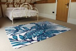 Benjamin Tate Design Snow Tropical Leaves Designer Rug in Natural - Size: Large - thumbnail 3