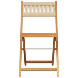 Berkfield Home Beautiful 3 Piece Bistro Set Beige Polypropylene & Solid Wood - thumbnail 6