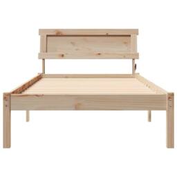 Berkfield Home Modern with LED Strip Lights with Headboard Brown 90 x 190 cm Sol in Light Tan - thumbnail 5