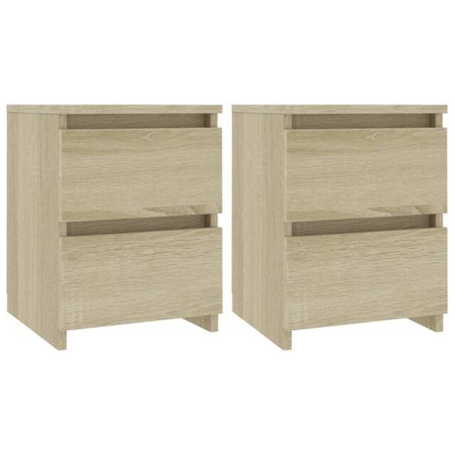 Berkfield Home Bedside Cabinets 2 pcs Sonoma Oak 30x30x40 cm Engineered Wood in Light Tan - Size: 30 x 30 x 40 cm - image 1
