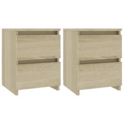 Berkfield Home Bedside Cabinets 2 pcs Sonoma Oak 30x30x40 cm Engineered Wood in Light Tan - Size: 30 x 30 x 40 cm - thumbnail 1
