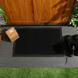 Nicola Spring Heavy Duty Door Mats - 60 x 40cm - Black Waves - Set of 2 - Size: 40 cm x 60 cm - thumbnail 6