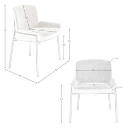 Angel Cerda Grey Fabric & Brown Velvet Dining Chair Darkened - thumbnail 7