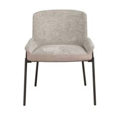 Angel Cerda Grey Fabric & Brown Velvet Dining Chair Darkened - thumbnail 2