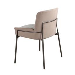 Angel Cerda Grey Fabric & Brown Velvet Dining Chair Darkened - thumbnail 6