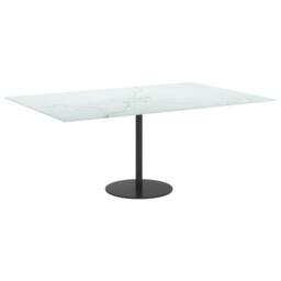 Berkfield Home Table Top White 100x62 cm 8mm Tempered Glass with Marble Design - thumbnail 5