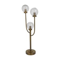 The Libra Company Wellesley Three Globe Table Lamp - Iron/Glass - L18xW35xH82 cm - Brass in Bronze - thumbnail 2