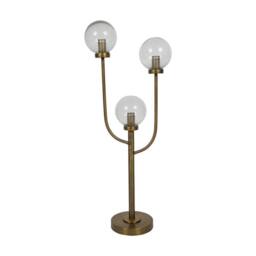 The Libra Company Wellesley Three Globe Table Lamp - Iron/Glass - L18xW35xH82 cm - Brass in Bronze - thumbnail 1