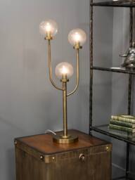 The Libra Company Wellesley Three Globe Table Lamp - Iron/Glass - L18xW35xH82 cm - Brass in Bronze - thumbnail 6
