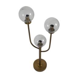 The Libra Company Wellesley Three Globe Table Lamp - Iron/Glass - L18xW35xH82 cm - Brass in Bronze - thumbnail 3
