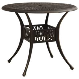 Berkfield Home Garden Table Bronze 90x90x74 cm Cast Aluminium in Brown - Size: 90 x 90 x 74 cm - thumbnail 2
