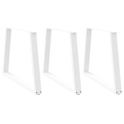 Berkfield Home Dining Table Legs V-Shape 3 pcs White 90x(72-73.3) cm Steel - thumbnail 1