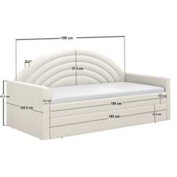Flair Noa Rainbow Day Bed with Trundle Beige Teddy Fabric - Size: Single - thumbnail 6