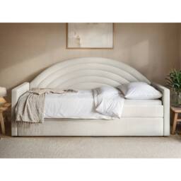 Flair Noa Rainbow Day Bed with Trundle Beige Teddy Fabric - Size: Single - thumbnail 1