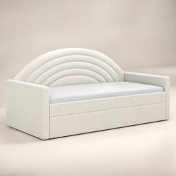 Flair Noa Rainbow Day Bed with Trundle Beige Teddy Fabric - Size: Single - thumbnail 4