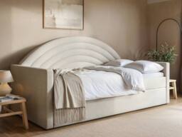 Flair Noa Rainbow Day Bed with Trundle Beige Teddy Fabric - Size: Single - thumbnail 2