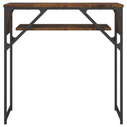 Berkfield Home Decorative Console Table with Shelf Smoked Oak 75x30x75cm Enginee in Brown - Size: 75 x 30 x 75 cm - thumbnail 4