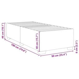 Berkfield Home Bed Frame without Mattress Dark Grey¬†Single¬†Velvet in Dark Grey - Size: Single - thumbnail 9