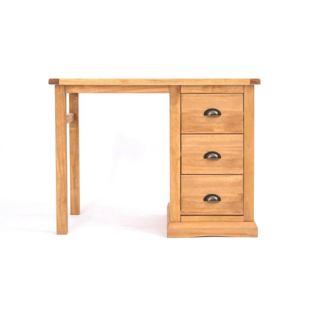 Cabinet Bits Lucca 3 Drawer Desk - Dressing Table Brass Cup Handle in Light Brown - image 1