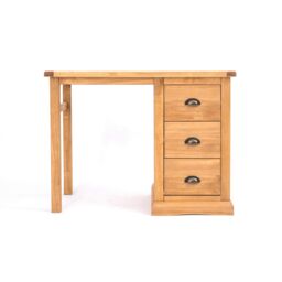 Cabinet Bits Lucca 3 Drawer Desk - Dressing Table Brass Cup Handle in Light Brown